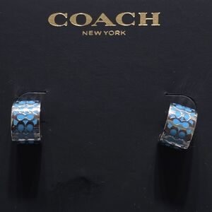 Coach Signature Enamel Huggie Earrings